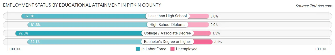 Employment Status by Educational Attainment in Pitkin County