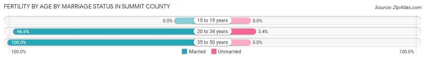 Female Fertility by Age by Marriage Status in Summit County