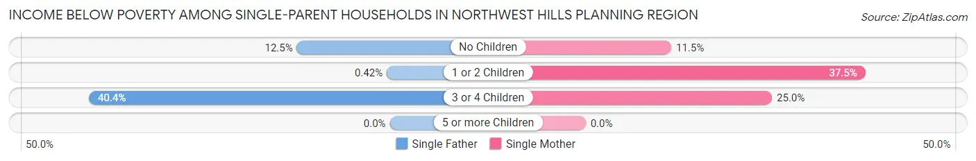 Income Below Poverty Among Single-Parent Households in Northwest Hills Planning Region
