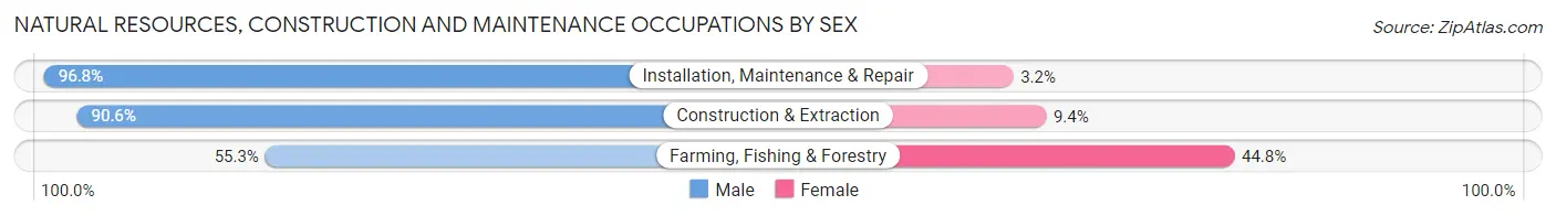 Natural Resources, Construction and Maintenance Occupations by Sex in Coweta County