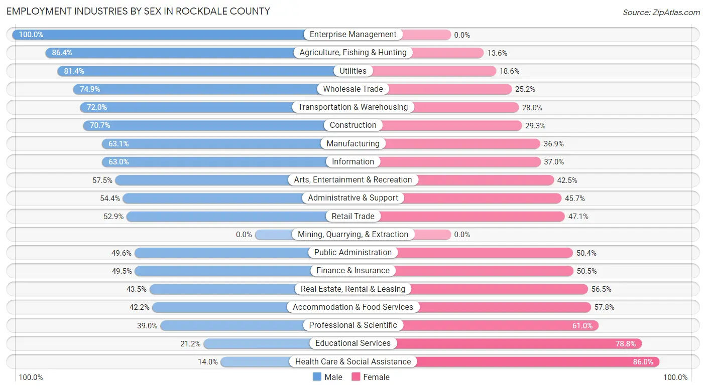 Employment Industries by Sex in Rockdale County