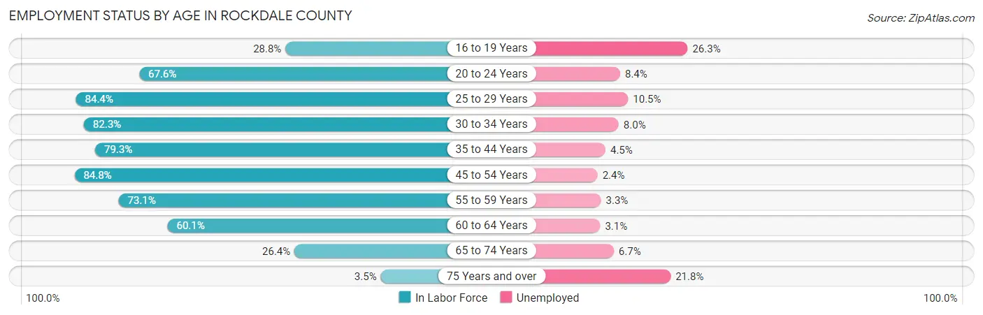 Employment Status by Age in Rockdale County