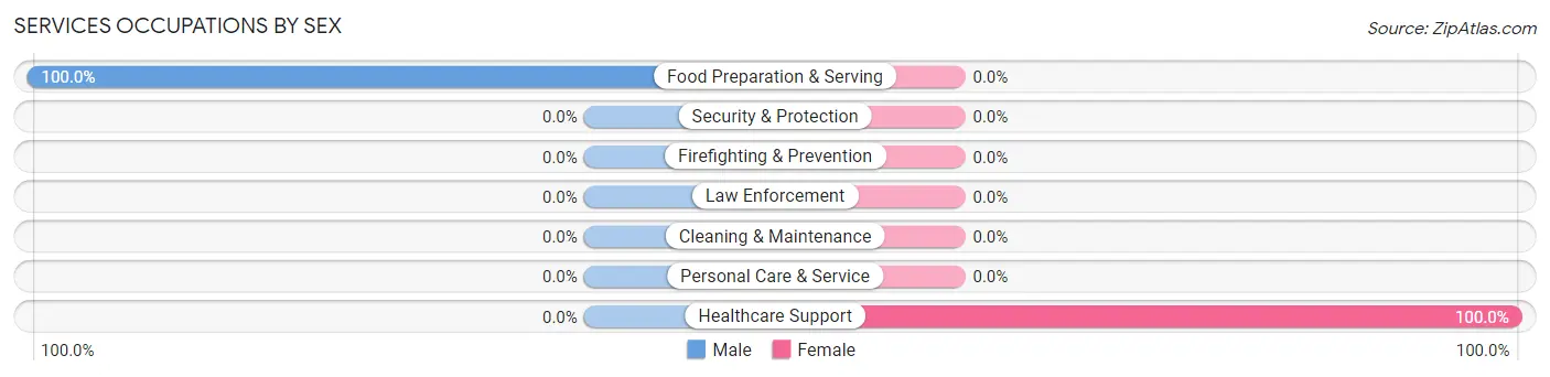 Services Occupations by Sex in Kalawao County