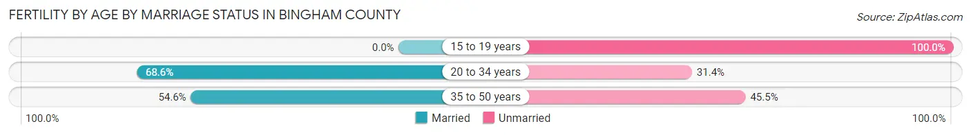 Female Fertility by Age by Marriage Status in Bingham County