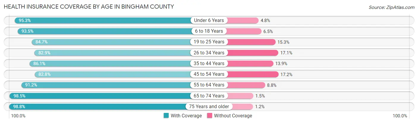 Health Insurance Coverage by Age in Bingham County