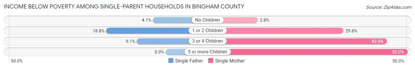 Income Below Poverty Among Single-Parent Households in Bingham County