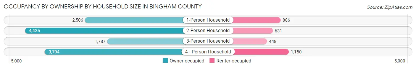 Occupancy by Ownership by Household Size in Bingham County