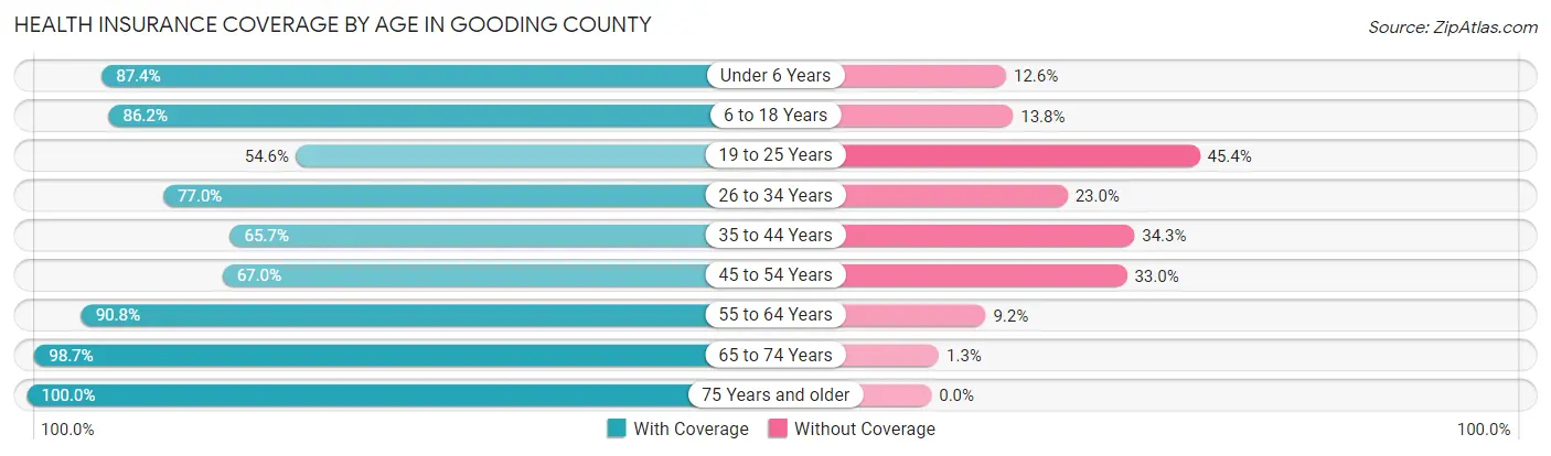 Health Insurance Coverage by Age in Gooding County