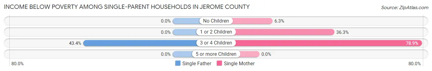 Income Below Poverty Among Single-Parent Households in Jerome County