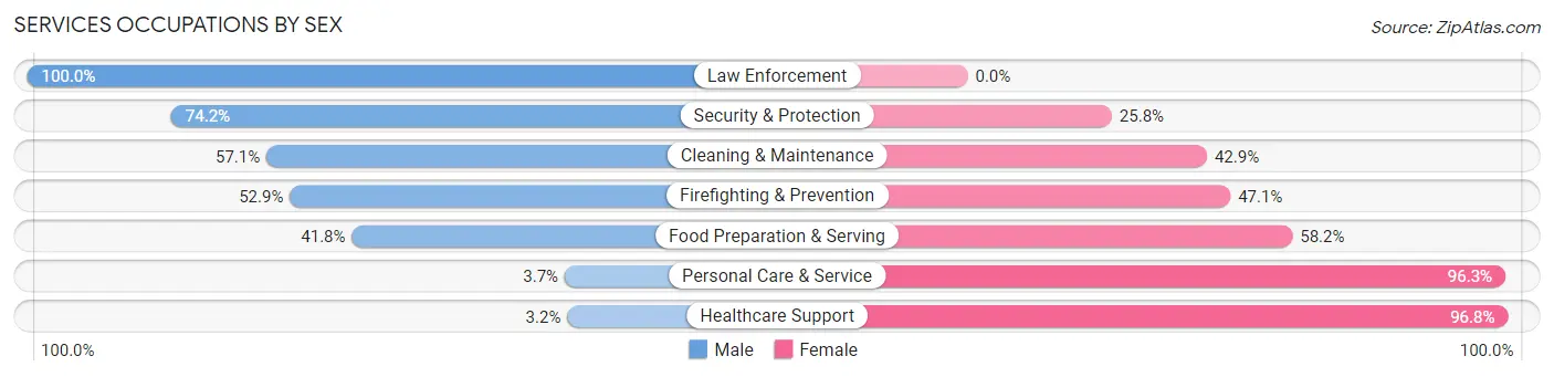 Services Occupations by Sex in Jerome County