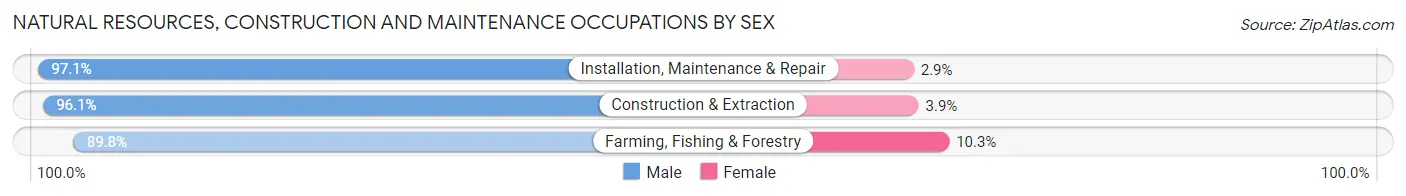 Natural Resources, Construction and Maintenance Occupations by Sex in Kootenai County
