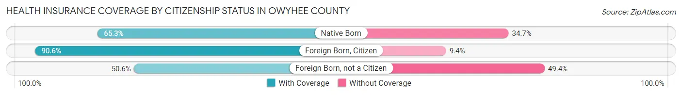 Health Insurance Coverage by Citizenship Status in Owyhee County