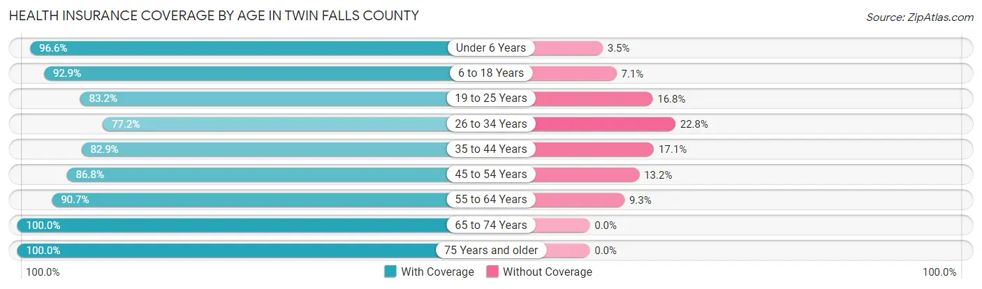 Health Insurance Coverage by Age in Twin Falls County