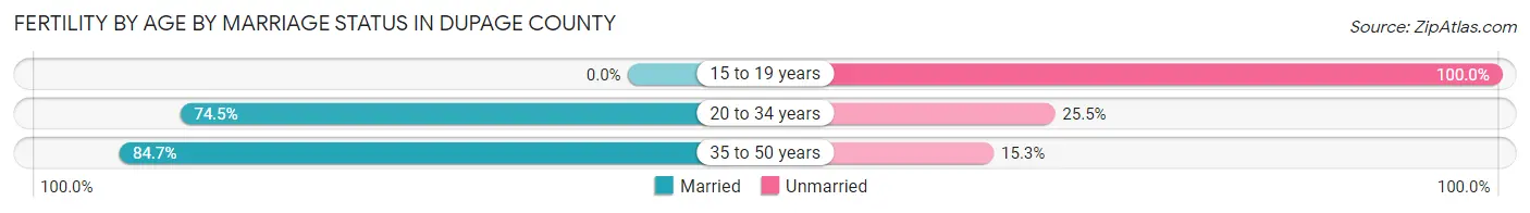 Female Fertility by Age by Marriage Status in DuPage County