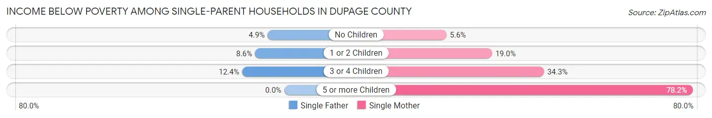 Income Below Poverty Among Single-Parent Households in DuPage County
