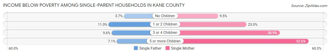 Income Below Poverty Among Single-Parent Households in Kane County