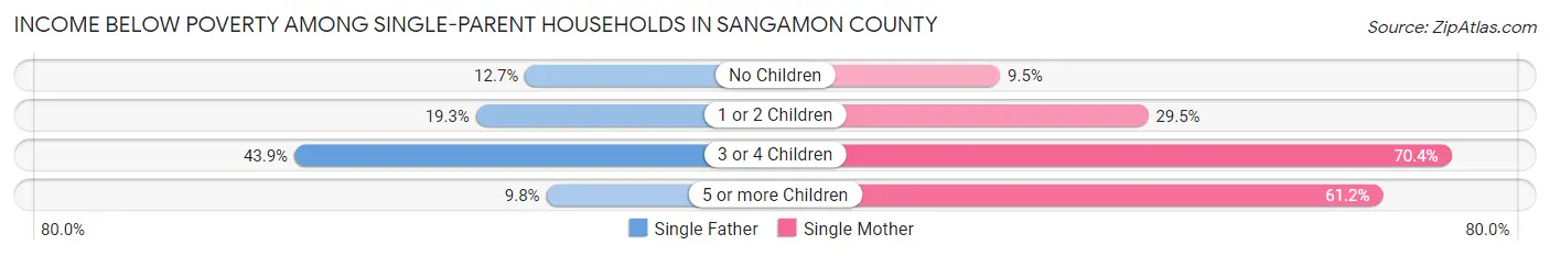 Income Below Poverty Among Single-Parent Households in Sangamon County