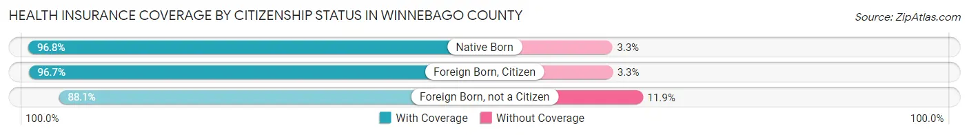 Health Insurance Coverage by Citizenship Status in Winnebago County