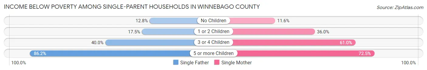 Income Below Poverty Among Single-Parent Households in Winnebago County