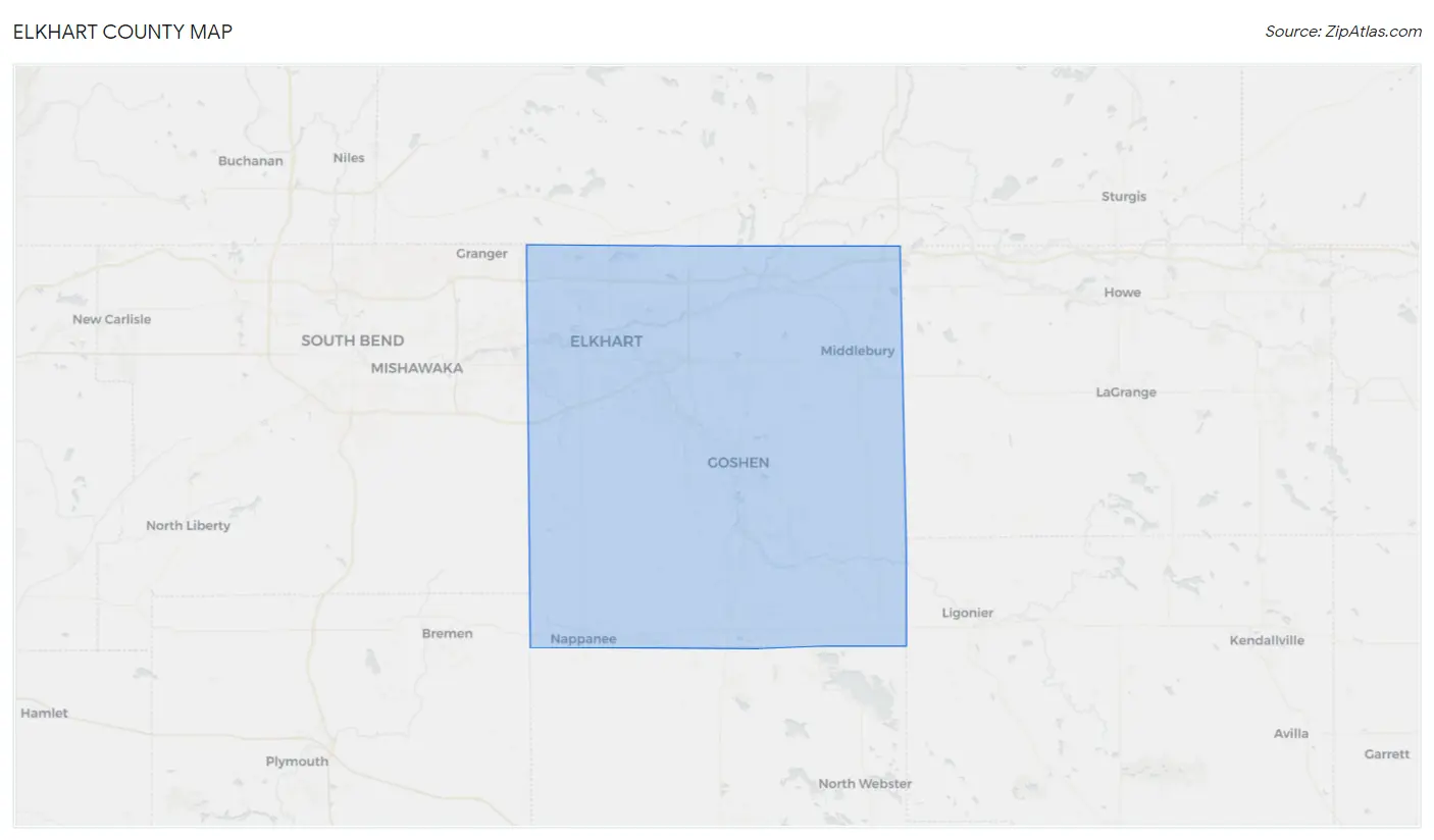 Elkhart County Map