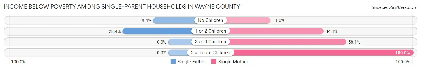 Income Below Poverty Among Single-Parent Households in Wayne County
