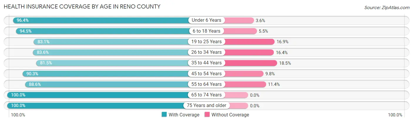 Health Insurance Coverage by Age in Reno County