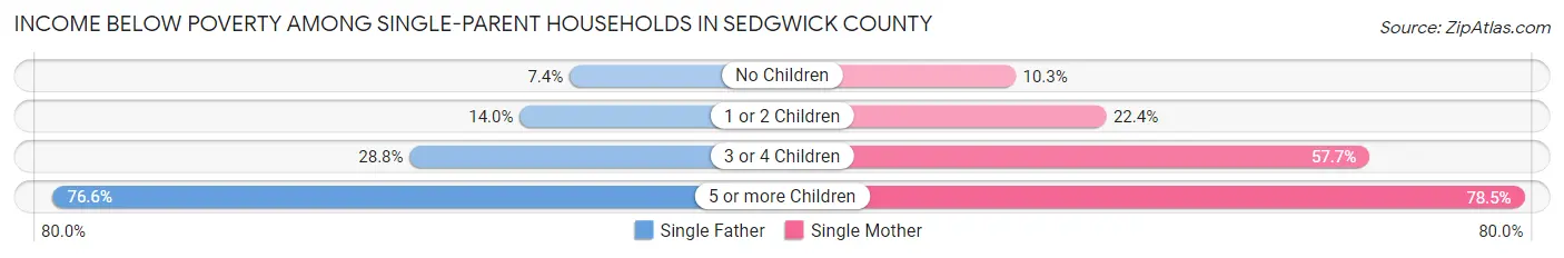 Income Below Poverty Among Single-Parent Households in Sedgwick County