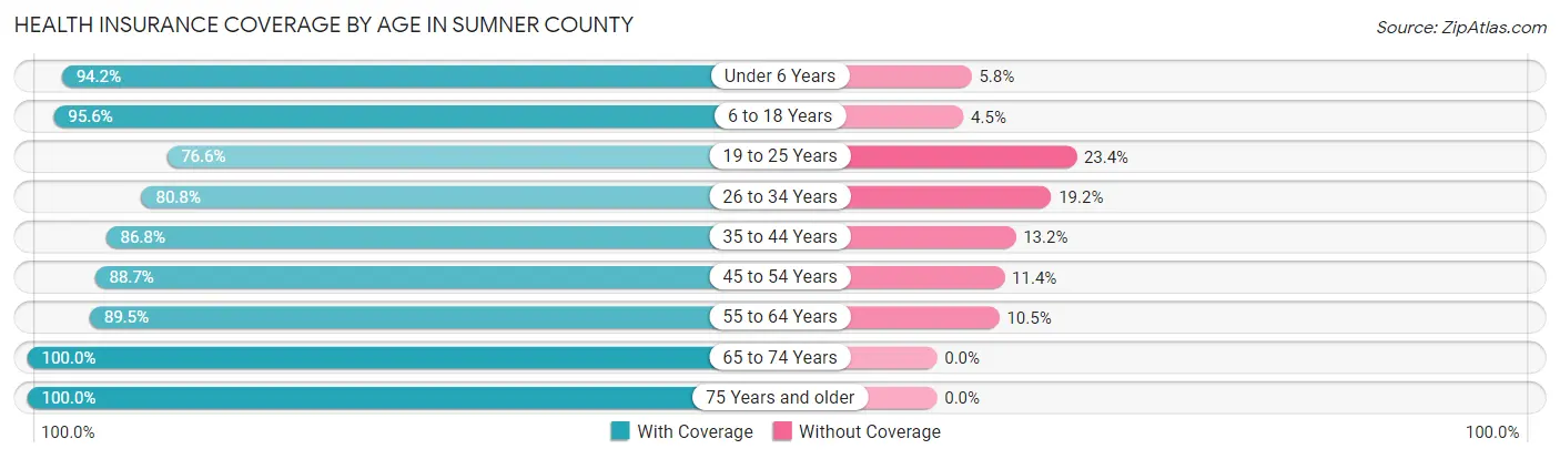 Health Insurance Coverage by Age in Sumner County