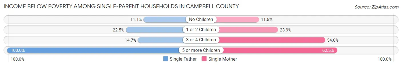 Income Below Poverty Among Single-Parent Households in Campbell County