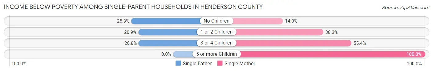 Income Below Poverty Among Single-Parent Households in Henderson County
