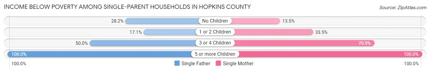 Income Below Poverty Among Single-Parent Households in Hopkins County