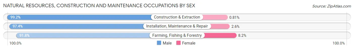 Natural Resources, Construction and Maintenance Occupations by Sex in Avoyelles Parish