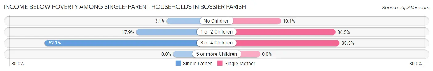 Income Below Poverty Among Single-Parent Households in Bossier Parish