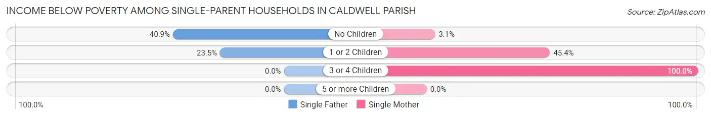 Income Below Poverty Among Single-Parent Households in Caldwell Parish