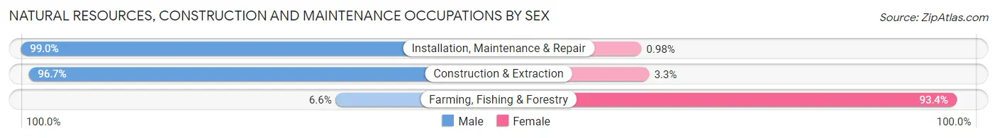 Natural Resources, Construction and Maintenance Occupations by Sex in Livingston Parish
