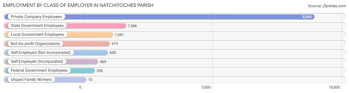 Employment by Class of Employer in Natchitoches Parish