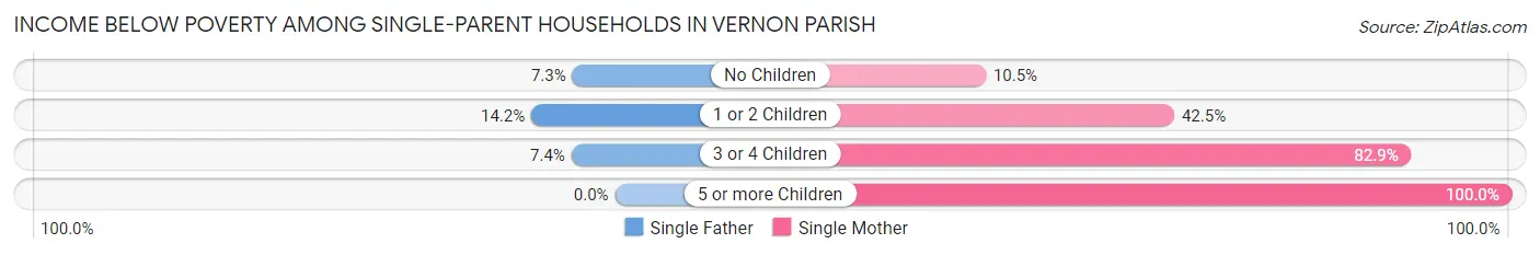 Income Below Poverty Among Single-Parent Households in Vernon Parish