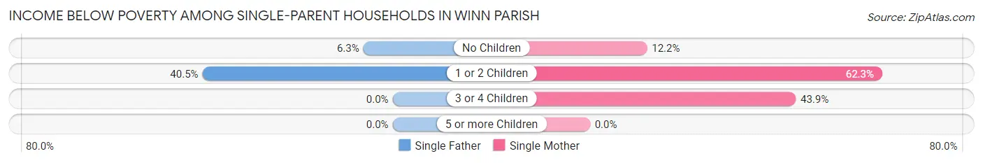 Income Below Poverty Among Single-Parent Households in Winn Parish