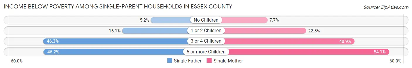 Income Below Poverty Among Single-Parent Households in Essex County