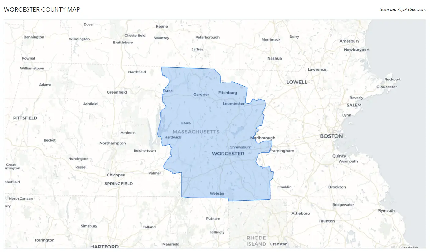 Worcester County Map