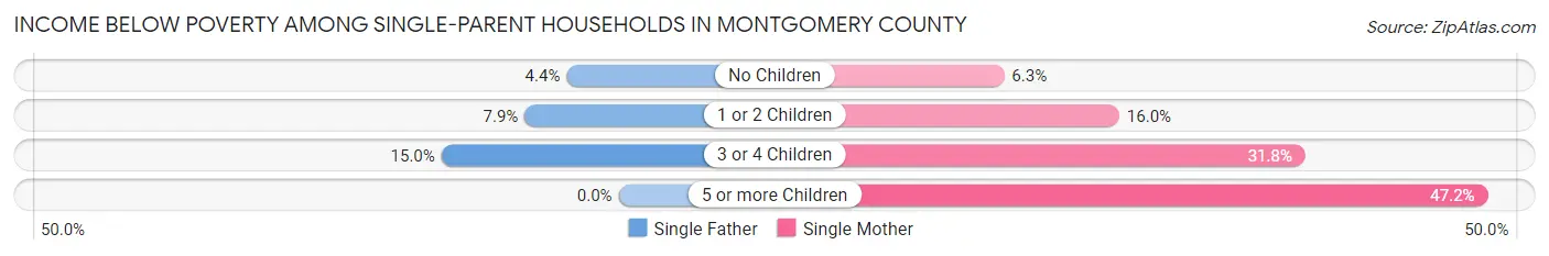 Income Below Poverty Among Single-Parent Households in Montgomery County