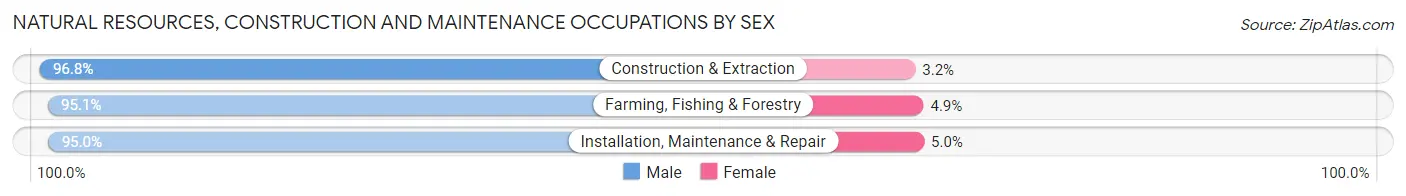 Natural Resources, Construction and Maintenance Occupations by Sex in Eaton County