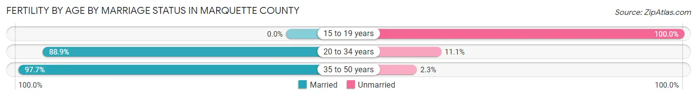 Female Fertility by Age by Marriage Status in Marquette County