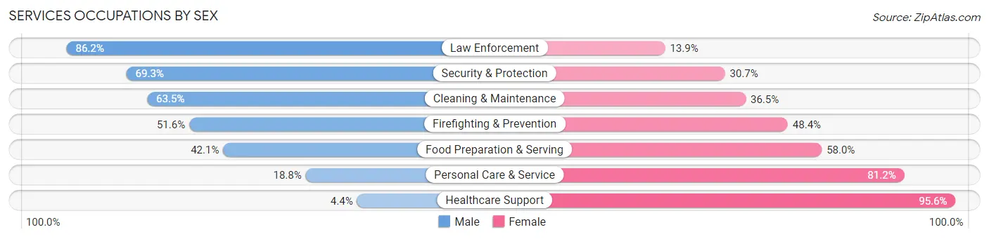 Services Occupations by Sex in McLeod County