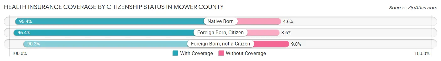 Health Insurance Coverage by Citizenship Status in Mower County