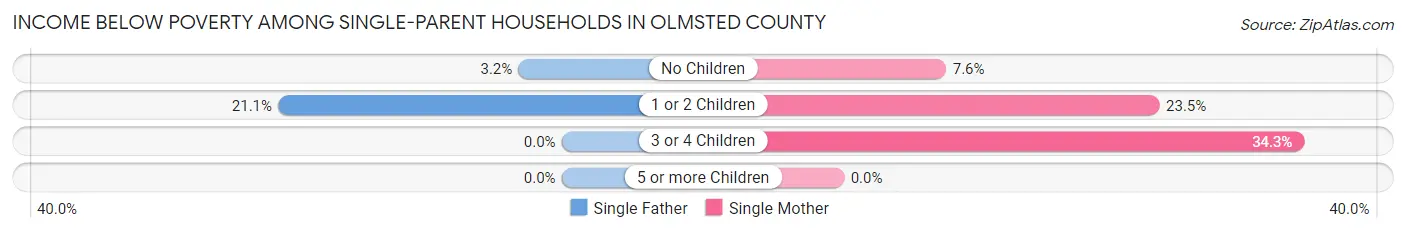 Income Below Poverty Among Single-Parent Households in Olmsted County