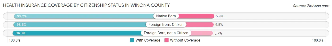 Health Insurance Coverage by Citizenship Status in Winona County
