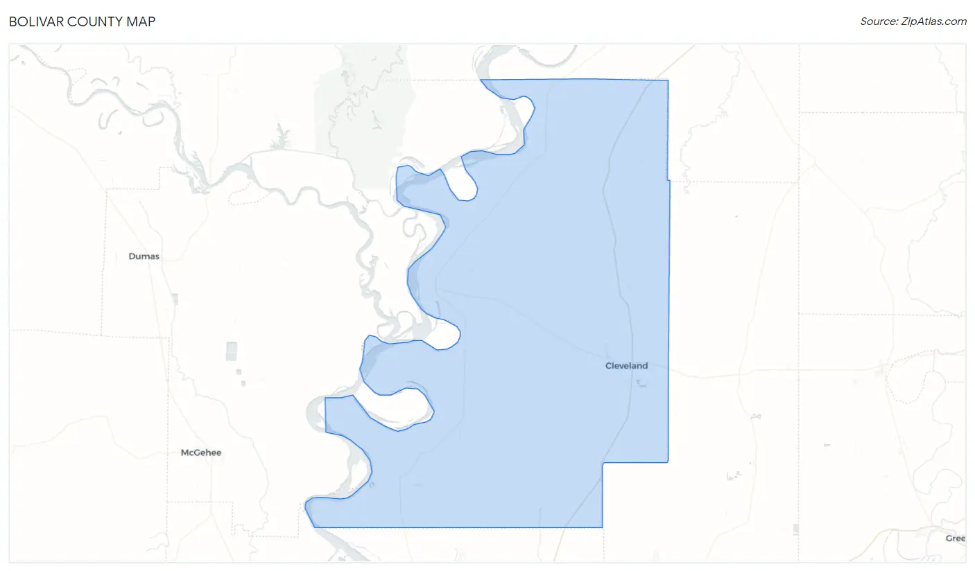 Bolivar County Map