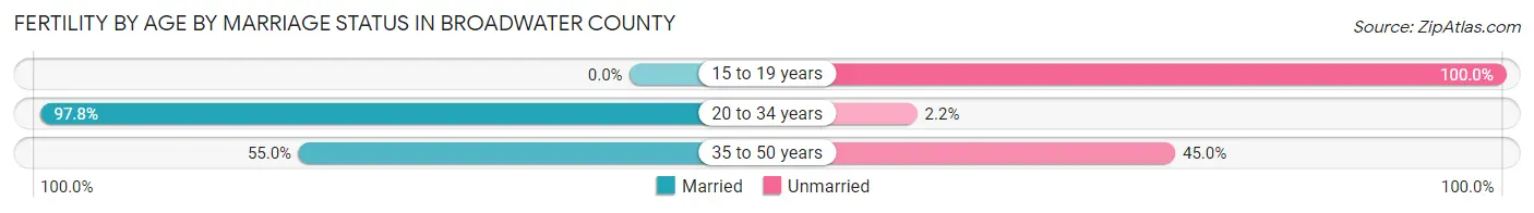 Female Fertility by Age by Marriage Status in Broadwater County