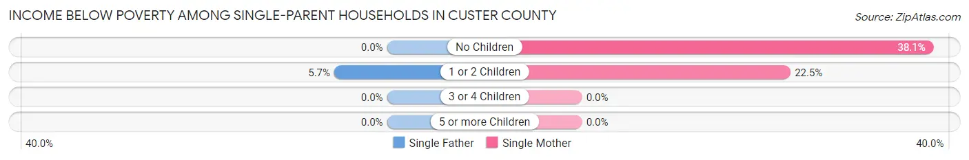 Income Below Poverty Among Single-Parent Households in Custer County
